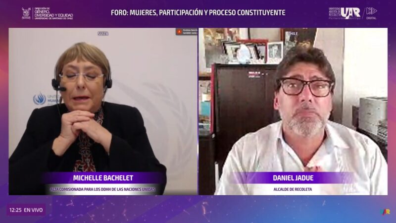 Bachelet reaparece en foro con Daniel Jadue y respalda opción Apruebo a una semana del plebiscito