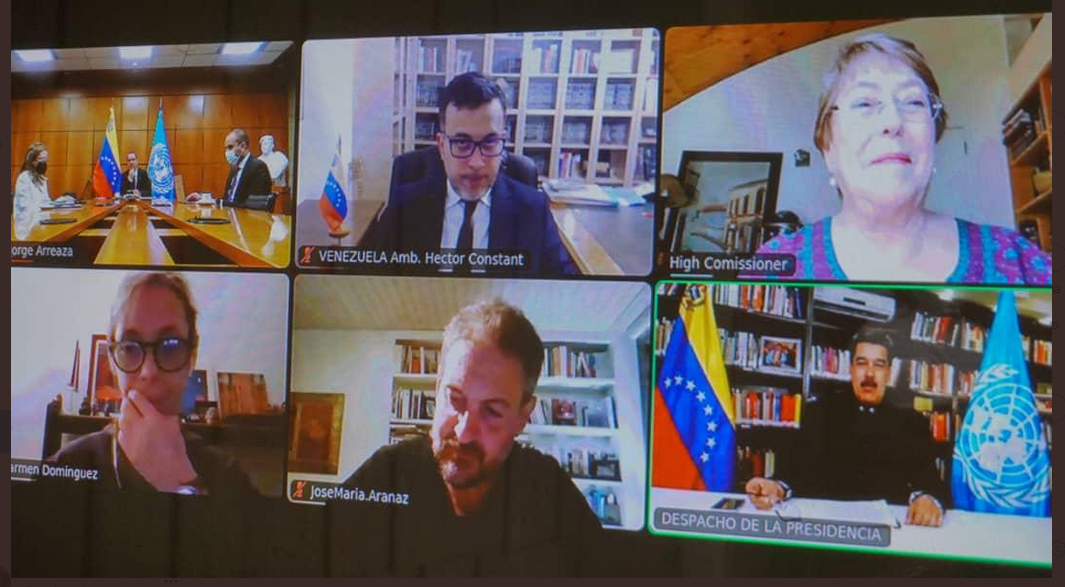 Maduro divulga imágenes de videoconferencia con Bachelet y desata polémica